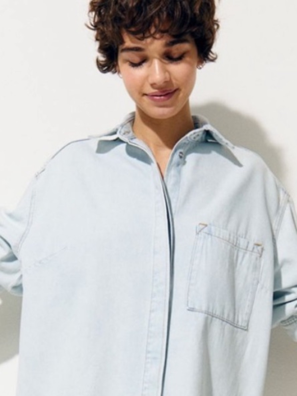 Oversized Denim Shirt Dress